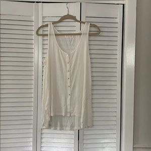 White Button Down Tank